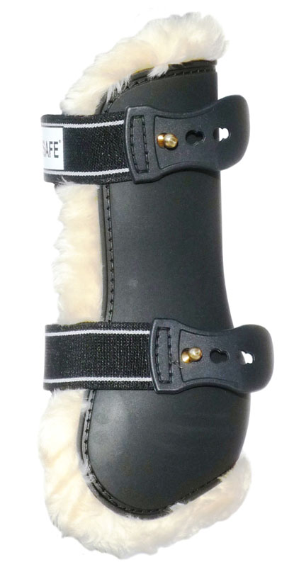 EquiSafe® Comfort Stick Fur Gamasche WB Natur / Schwarz